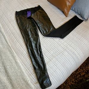 faux leather maternity legging